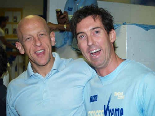 Andy Brown (Fitness First Camberley) with his Personal Trainer Lloyd Millichap who set a new Intermediate Course Record