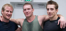 From left. Steve Mead (Walsall Fitness First) Andy lett (Rochdale Fitness First) Richard Vint (Fleet Fitness First)