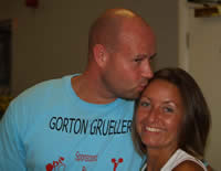 Personal Trainer and Fiancee Steve Dowse congratulates Becky on her win.