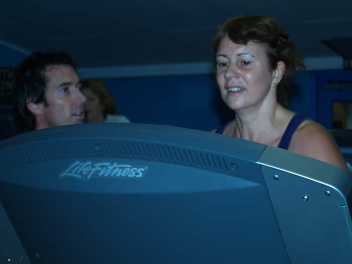 Llyod Millichap (Fitness First Camberley encouraging one of his clients on his firat X Training Challenge)