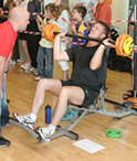 Lee Hickman on the shoulder press