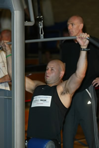 The lat pull downs.